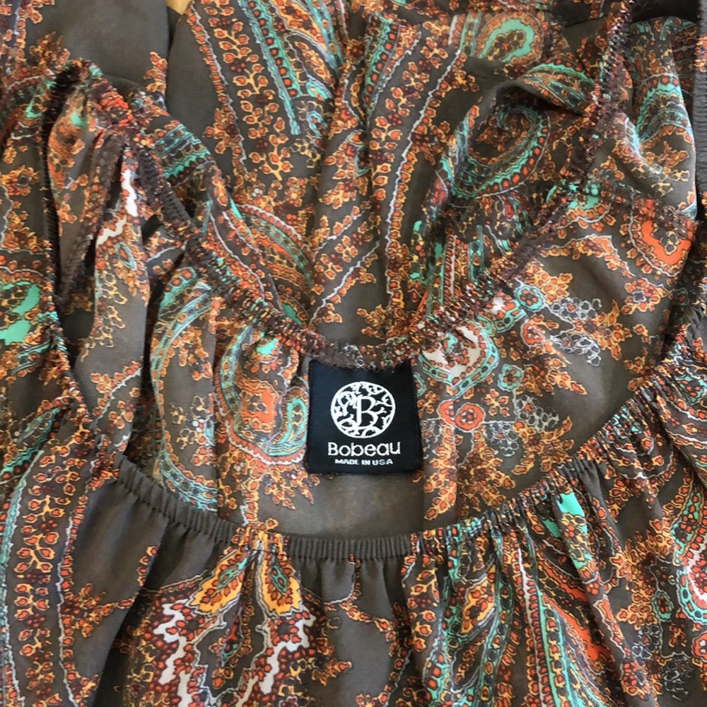 Boutique blouse, sheer brown print, size M/L. - Picture 4 of 4